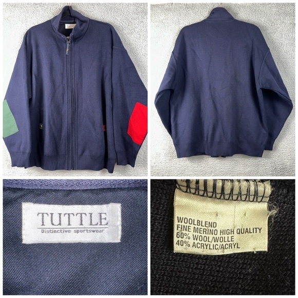 Tuttle Distinctive Sportswear Jacket Mens Medium Blue Vintage Coat Outdoor - Picture 3 of 9